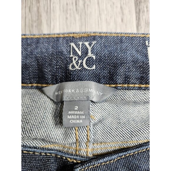 New York & Company Jeans Womens 2 Blue Low Rise Bootcut Curvy Stretch Denim - Picture 4 of 13